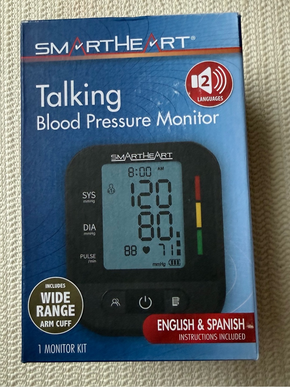 SmartHeart Blood Pressure Monitor - Wide Range Arm Cuff  NEW IN BOX